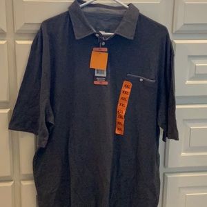 Thomas Dean XXL grey polo short sl polo